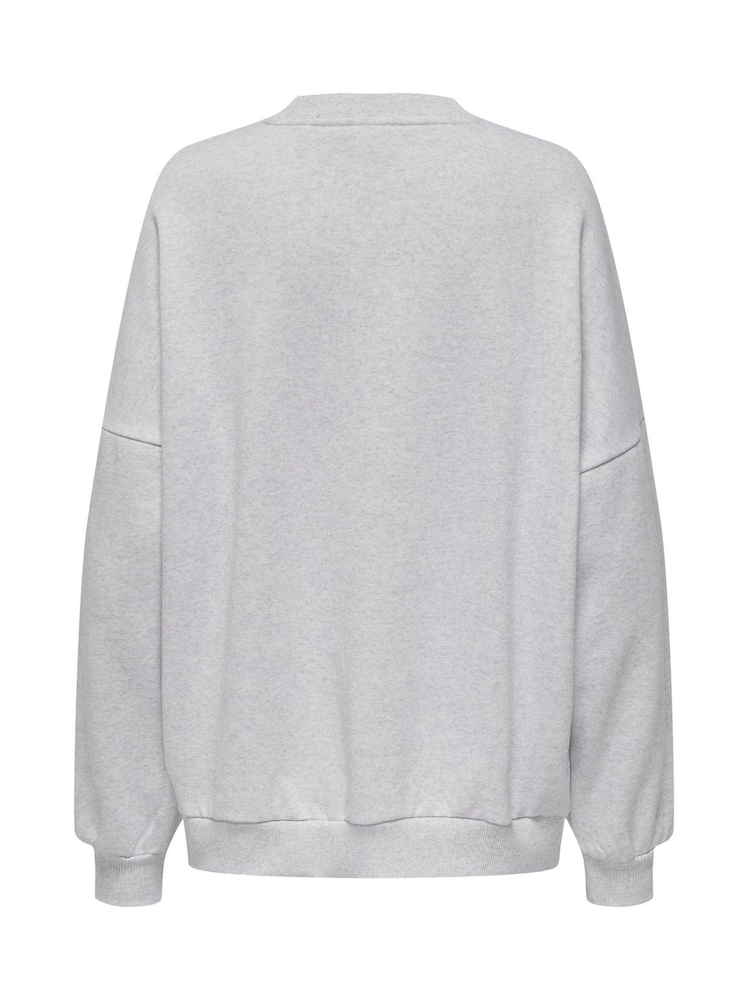 ONLY Grey Slogan Sweatshirt - Image 6 of 6