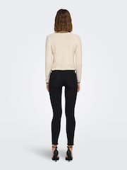 ONLY Cream Cosy Contrast Edge Cardigan - Image 2 of 6
