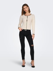 ONLY Cream Cosy Contrast Edge Cardigan - Image 3 of 6