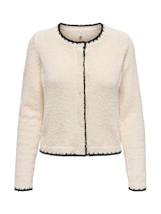 ONLY Cream Cosy Contrast Edge Cardigan - Image 5 of 6