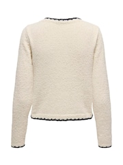 ONLY Cream Cosy Contrast Edge Cardigan - Image 6 of 6