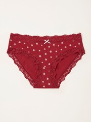 FatFace Red Snowflake Classic Knickers - Image 1 of 2