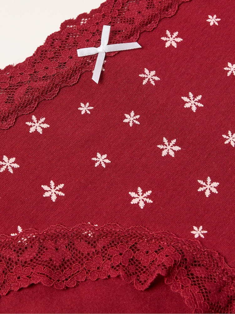 FatFace Red Snowflake Classic Knickers - Image 2 of 2