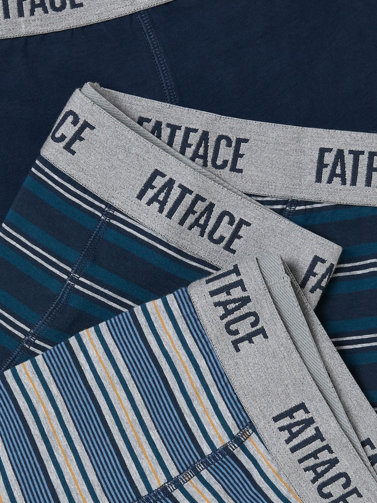FatFace Navy 3 Pack of Stripe Boxers - Image 2 of 2