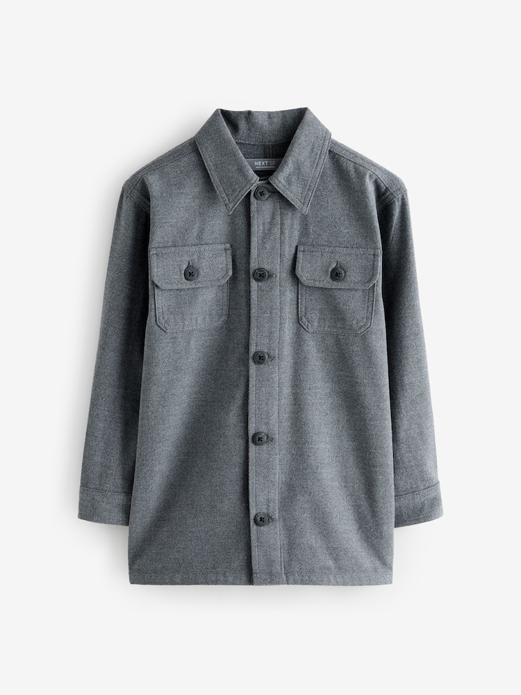 Grey Button Through Shacket - Image 1 of 1