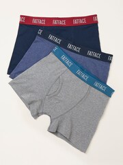 FatFace Navy 3 Pairs of Plain Boxers - Image 1 of 2