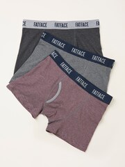 FatFace Grey 3 Pack of Fine Stripe Boxers - Image 1 of 2