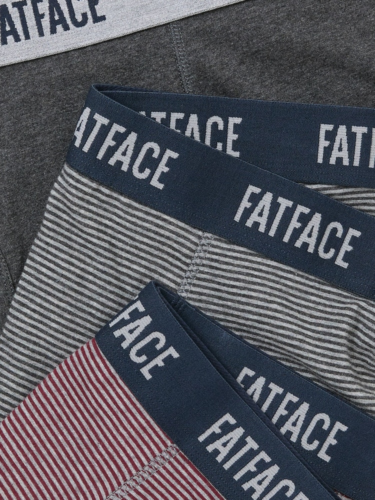 FatFace Grey 3 Pack of Fine Stripe Boxers - Image 2 of 2 FatFace Grey 3 Pack of Fine Stripe Boxers - Image 2 of 2