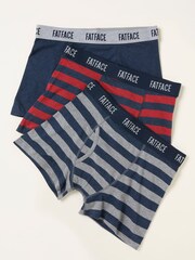 FatFace Red 3 Pack of Wide Stripe Boxers - Image 1 of 2