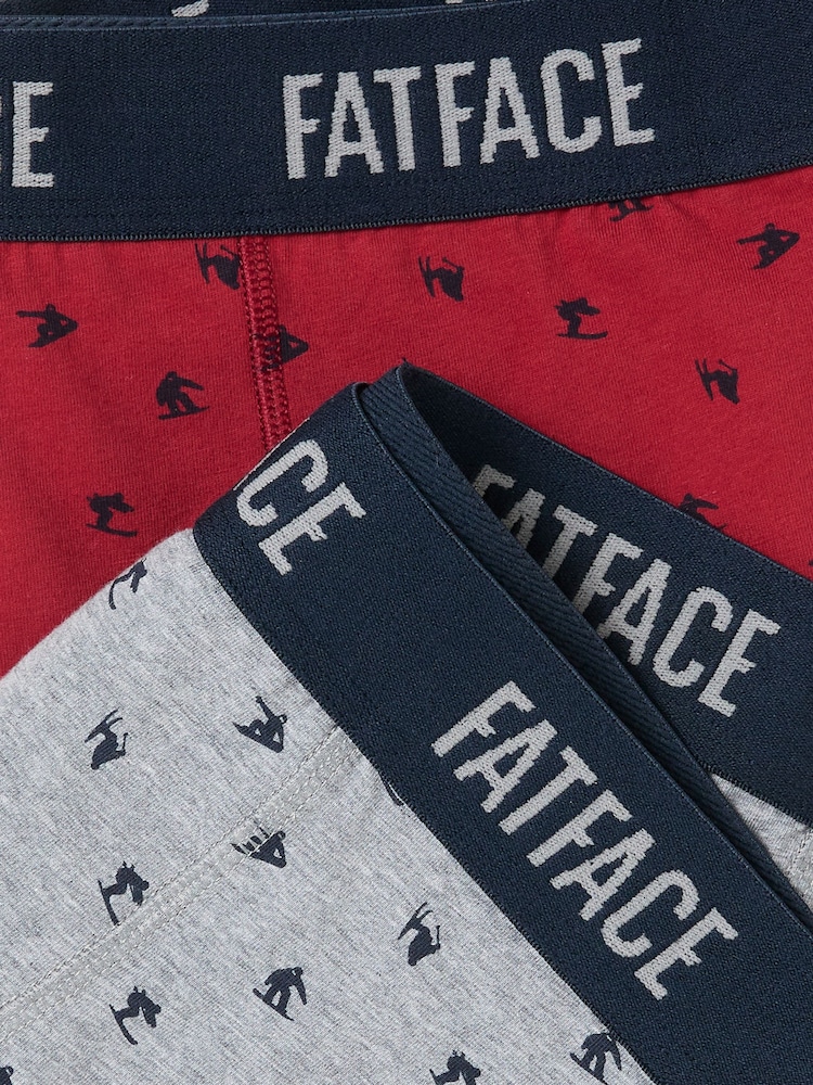 FatFace Red 2 Pack of Ski Boxers - Image 2 of 2