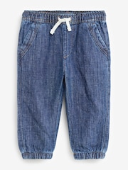 Denim Dark Blue Linen Blend Jersey - Image 1 of 1