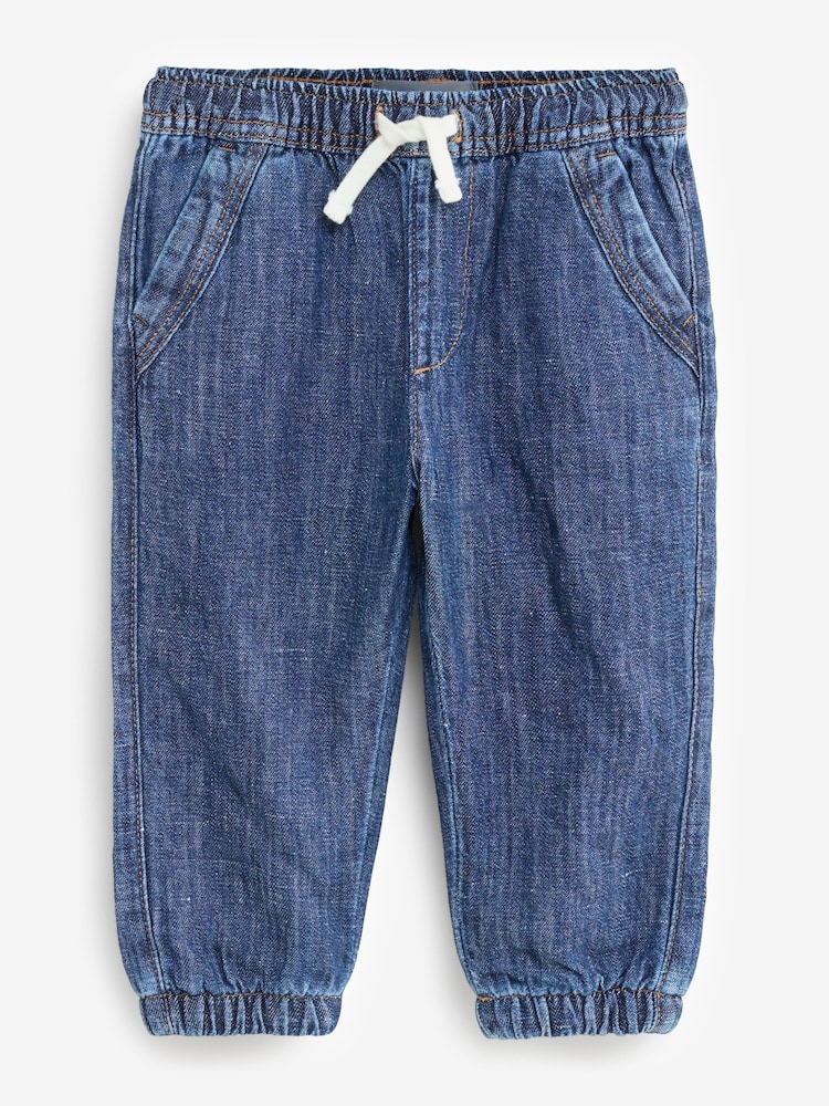 Denim Dark Blue Linen Blend Jersey - Image 1 of 1