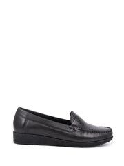 Pavers Black Smart Leather Moccasins - Image 2 of 5