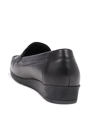 Pavers Black Smart Leather Moccasins - Image 3 of 5