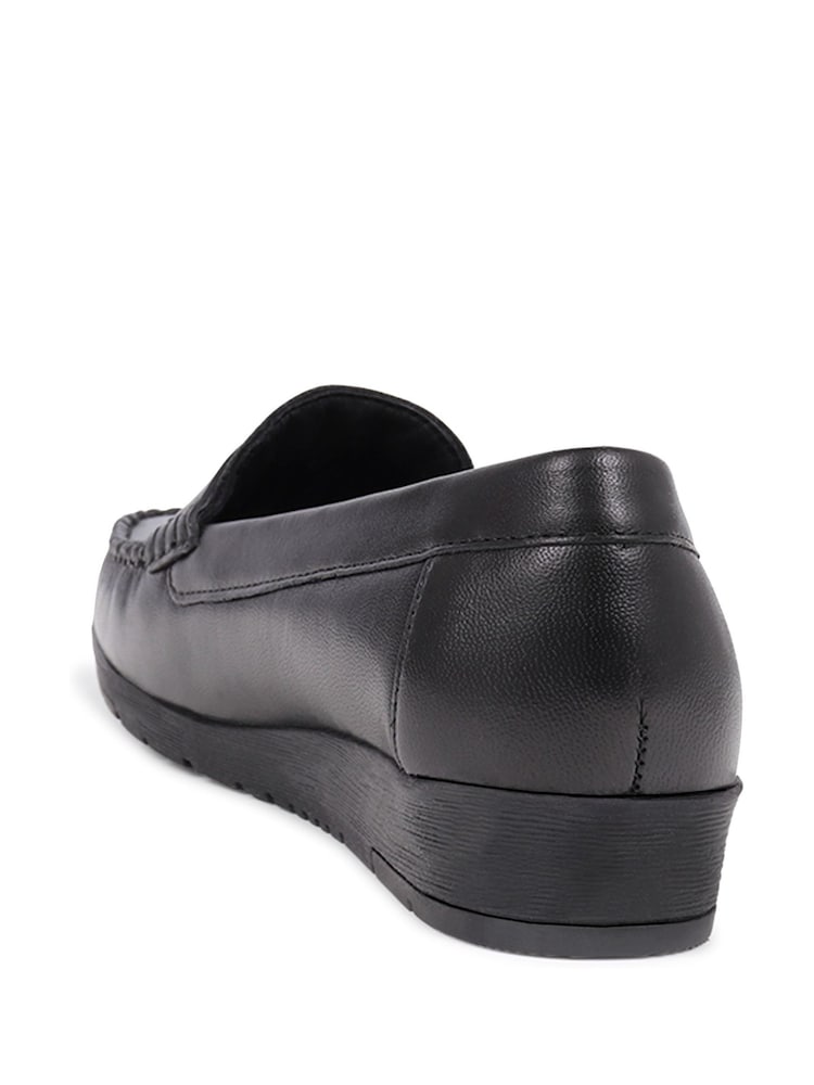 Pavers Black Smart Leather Moccasins - Image 5 of 5