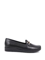 Pavers Black Smart Leather Moccasins - Image 1 of 5