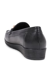 Pavers Black Smart Leather Moccasins - Image 3 of 5