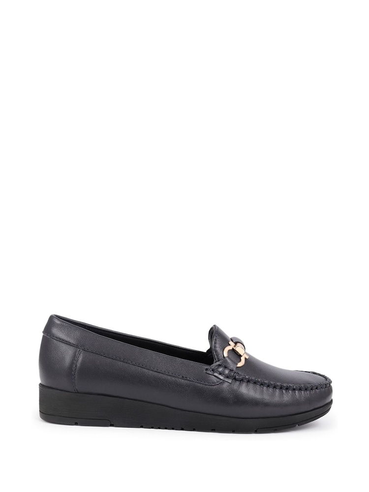 Pavers Blue Smart Leather Moccasins - Image 1 of 5