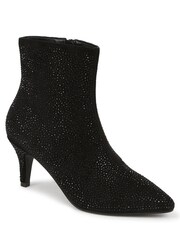 Pavers Black Cone Heeled Smart Ankle Boots - Image 2 of 5