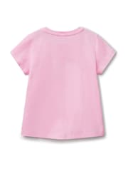 Benetton Girls Short Sleeve Sequin 100% Cotton T-Shirt (2-6 yrs) - Image 2 of 3