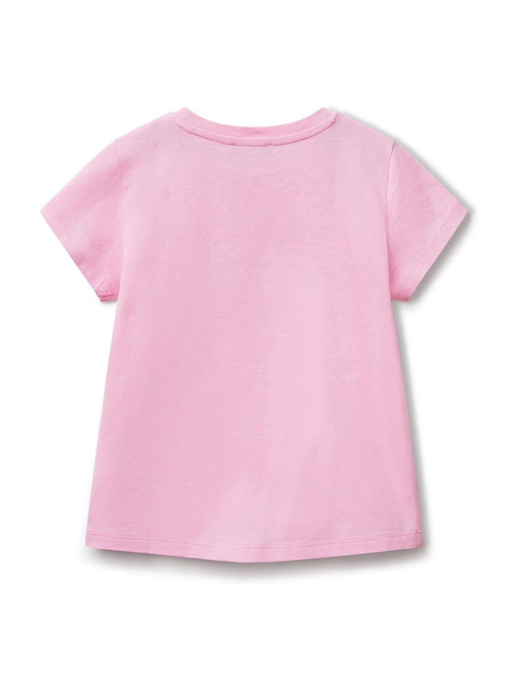 Benetton Girls Short Sleeve Sequin 100% Cotton T-Shirt (2-6 yrs) - Image 2 of 3