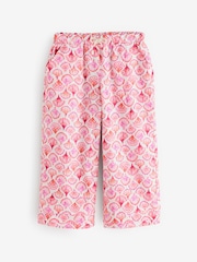 Benetton Girls Pink Printed 100% Cotton Trousers - Image 1 of 1