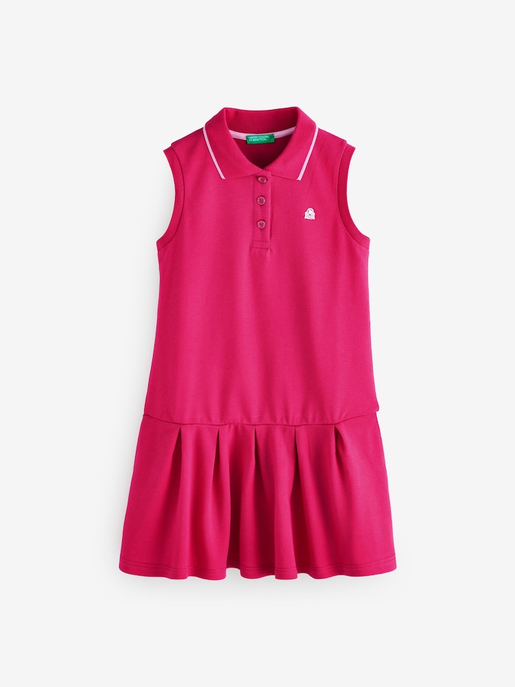 Benetton Girls Pink Piquet Polo Dress (6-12 yrs) - Image 1 of 1