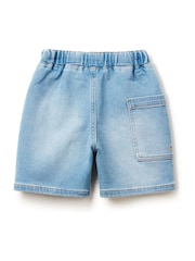 Benetton Boys Blue Bermuda Drawstring Denim Look Shorts (2-6 yrs) - Image 2 of 3