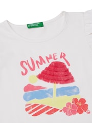 Benetton Girls Summer Print Appliqué 100% Cotton Tank Top (2-6 yrs) - Image 3 of 3