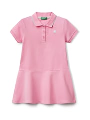 Benetton Girls Pink Piquet Polo Dress (2-6 yrs) - Image 1 of 3