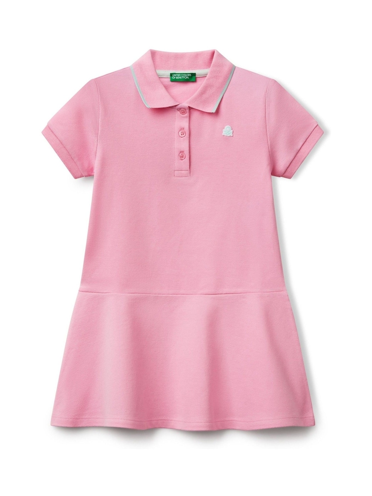 Benetton Girls Pink Piquet Polo Dress (2-6 yrs) - Image 1 of 3