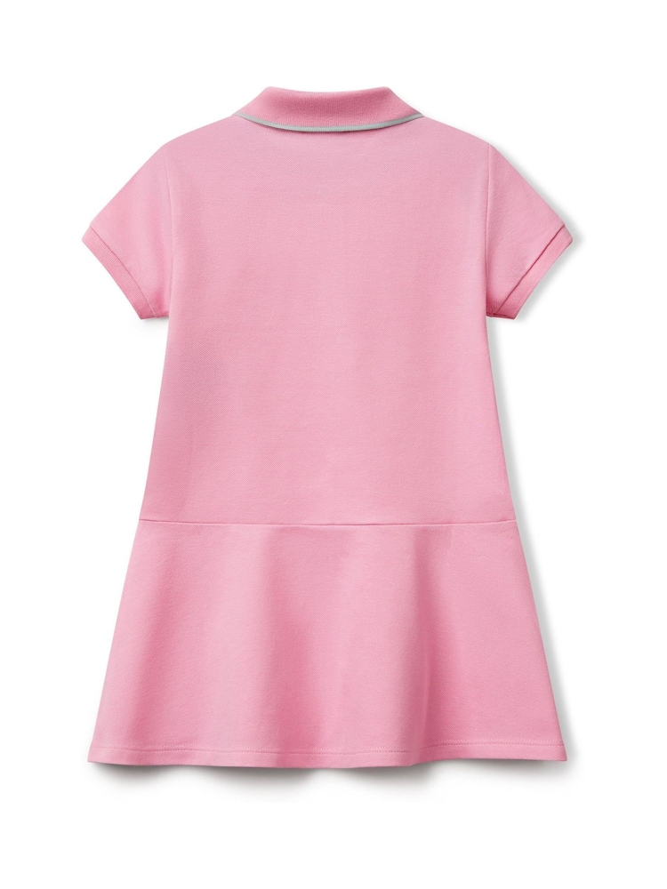 Benetton Girls Pink Piquet Polo Dress (2-6 yrs) - Image 2 of 3