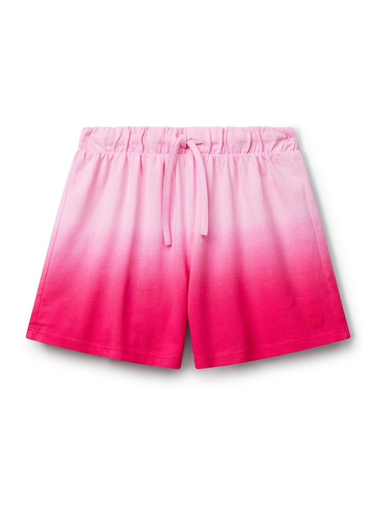 Benetton Girls Pink Dip Dyed Jersey Shorts (6-14 yrs) - Image 1 of 3