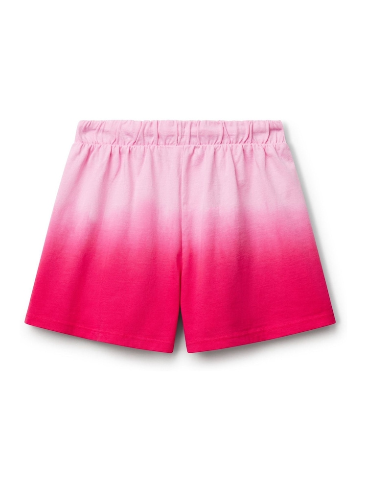 Benetton Girls Pink Dip Dyed Jersey Shorts (6-14 yrs) - Image 2 of 3