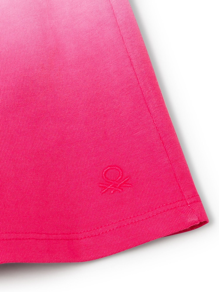 Benetton Girls Pink Dip Dyed Jersey Shorts (6-14 yrs) - Image 3 of 3
