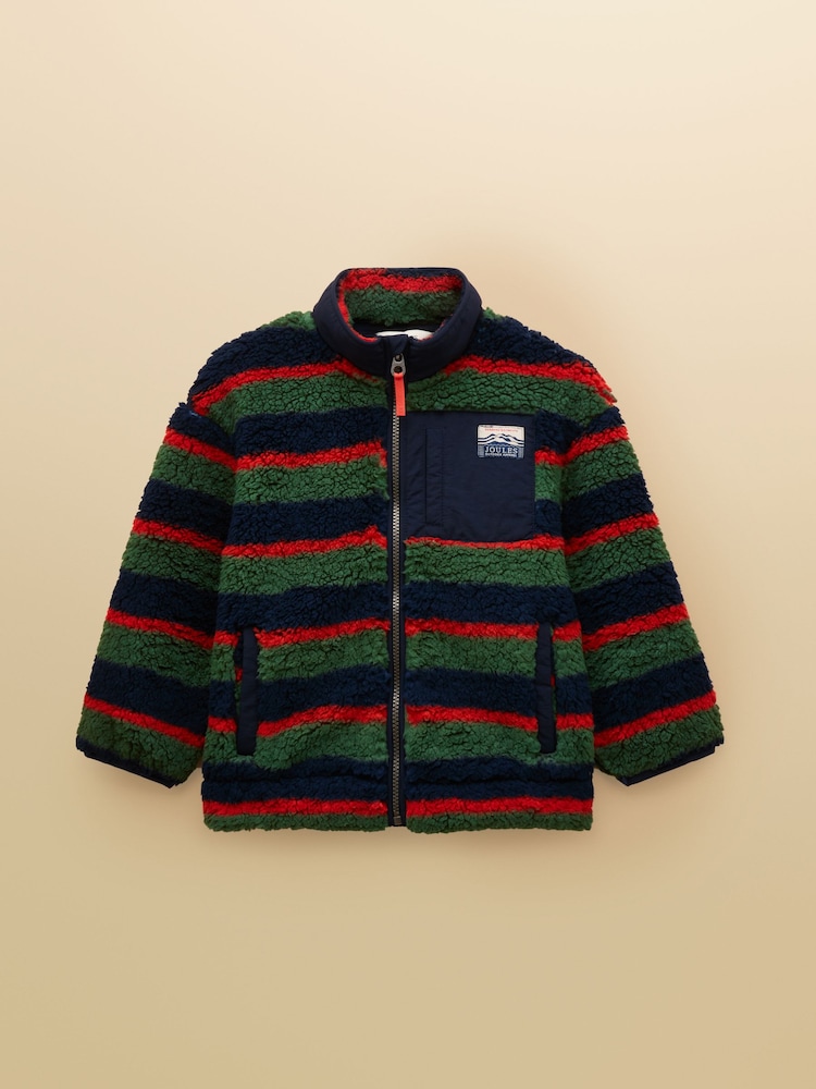 Joules Boys' Billy Multi Stripe Zip Through Fleece - Image 1 of 5 Joules Boys' Billy Multi Stripe Zip Through Fleece - Image 1 of 5