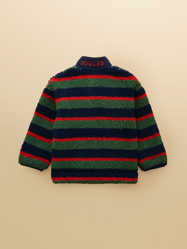 Joules Boys' Billy Multi Stripe Zip Through Fleece - Image 2 of 5 Joules Boys' Billy Multi Stripe Zip Through Fleece - Image 2 of 5