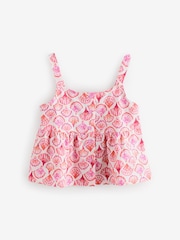Benetton Girls Pink Printed 100% Cotton Top - Image 1 of 1
