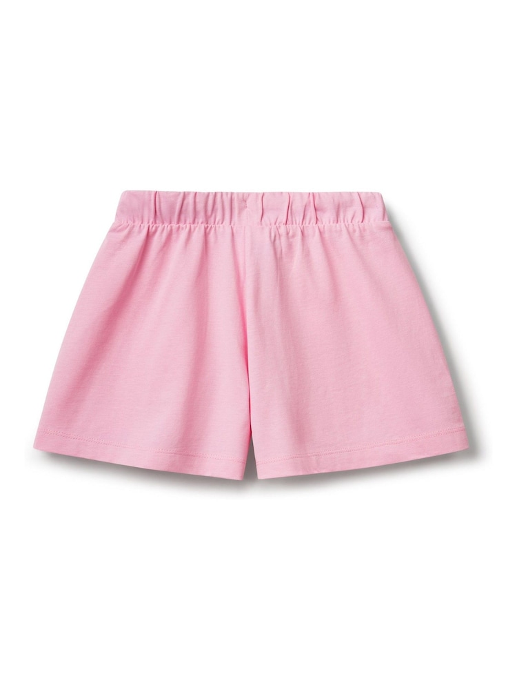 Benetton Girls Pink Elasticated 100% Cotton Jersey Shorts (6-14 yrs) - Image 2 of 3