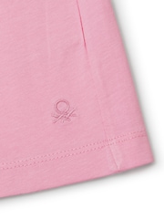 Benetton Girls Pink Elasticated 100% Cotton Jersey Shorts (6-14 yrs) - Image 3 of 3