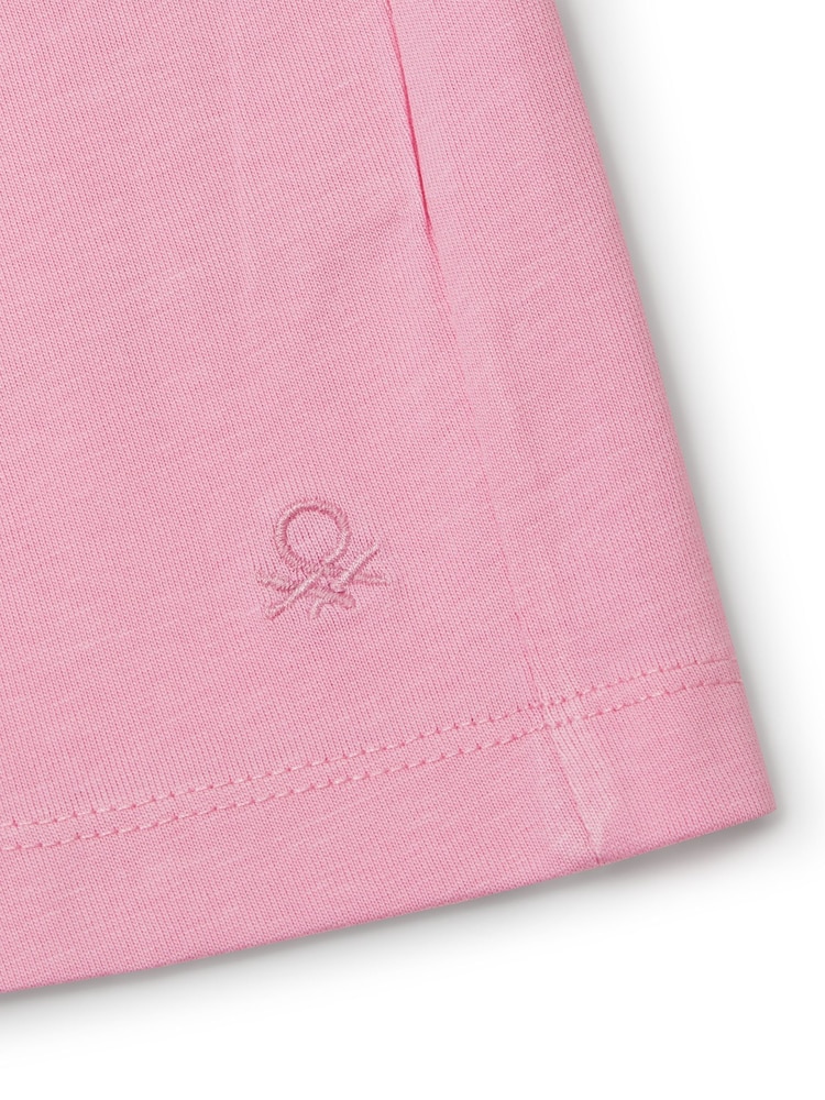 Benetton Girls Pink Elasticated 100% Cotton Jersey Shorts (6-14 yrs) - Image 3 of 3