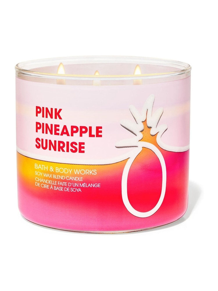 Bath & Body Works Pink Pineapple Sunrise 3 Wick Candle 14.5 oz / 411 g - Image 1 of 1