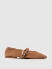 Schuh Lavena Mary Jane Brown Ballerinas - Image 1 of 4