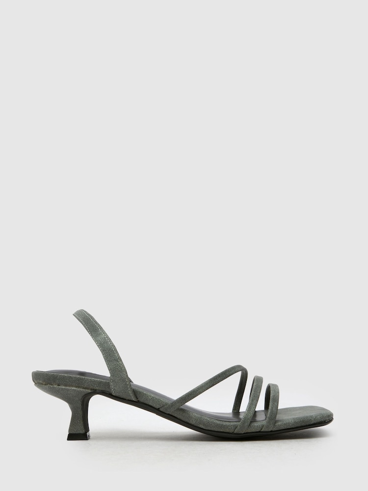 Schuh Green Steele Strappy Kitten Sandals - Image 1 of 4 Schuh Green Steele Strappy Kitten Sandals - Image 1 of 4