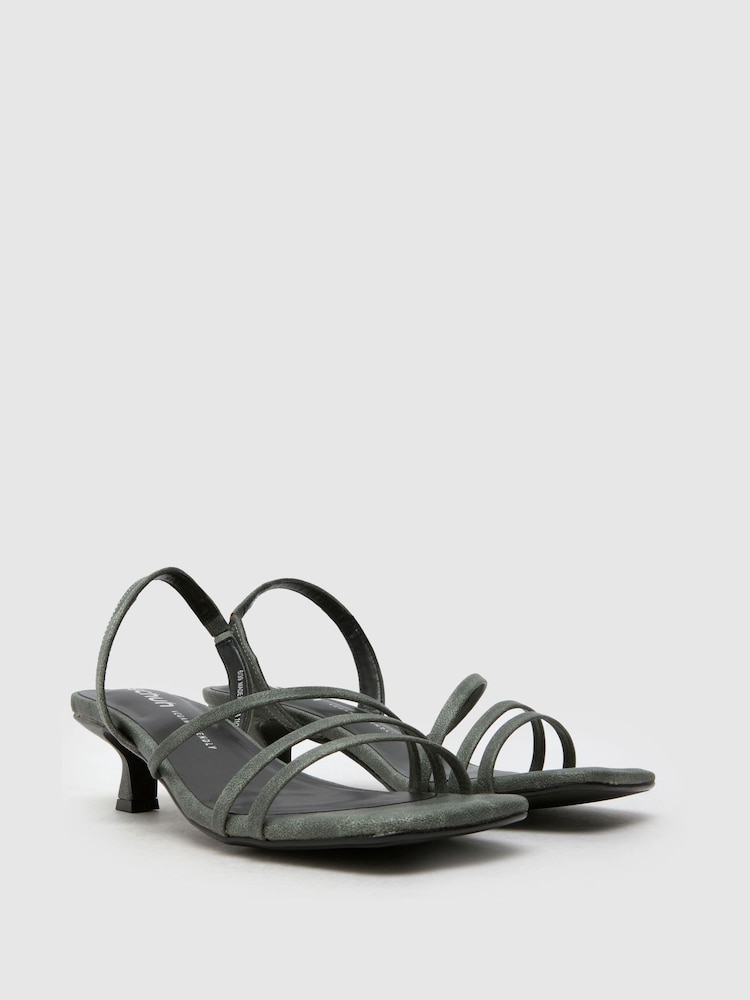 Schuh Green Steele Strappy Kitten Sandals - Image 2 of 4