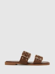 Marrón - Schuh Tenika Hardwear Mule Black Sandals - Imagen 1 de 4