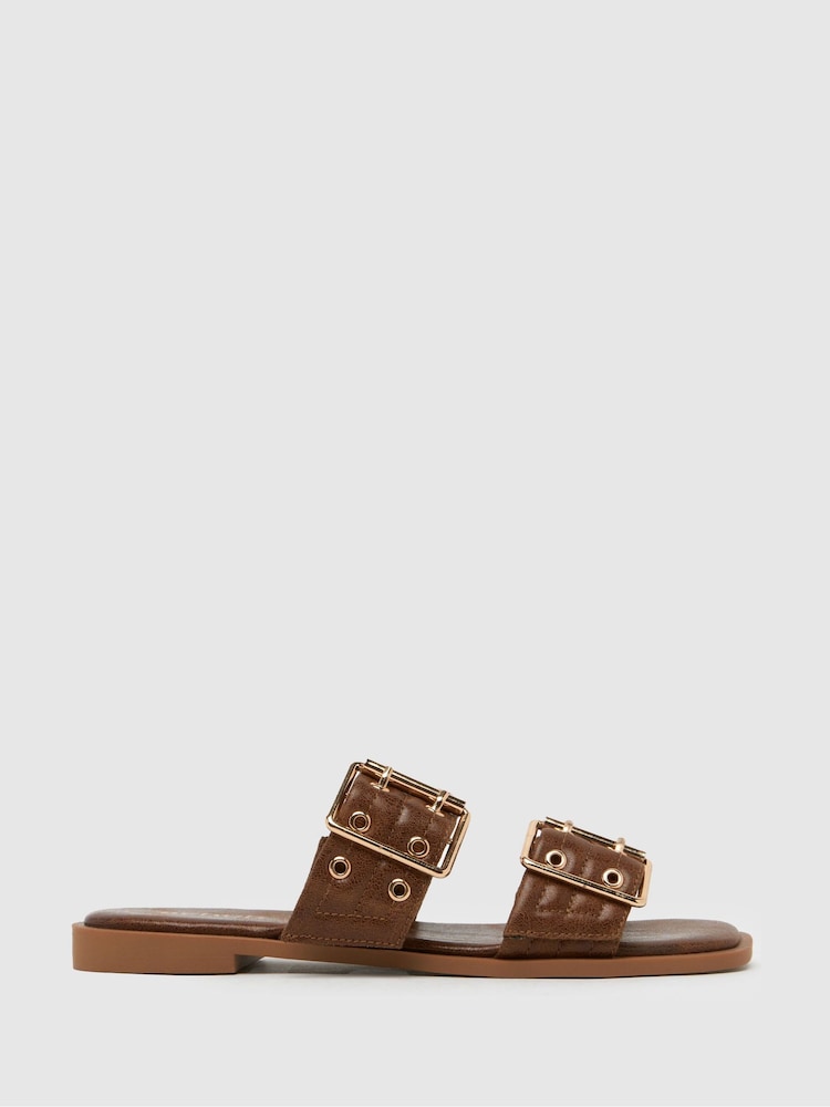 Marrón - Schuh Tenika Hardwear Mule Black Sandals - Imagen 1 de 4