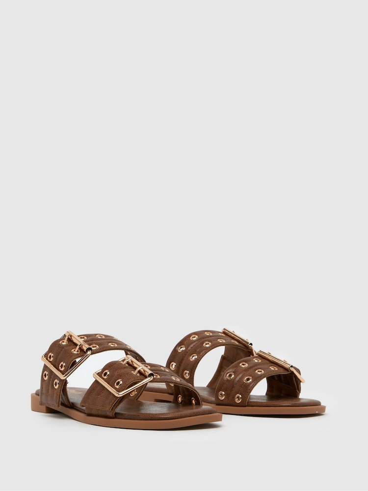 Marrón - Schuh Tenika Hardwear Mule Black Sandals - Imagen 2 de 4
