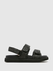 Schuh Tiesha Footbed Black Sandals - Image 1 of 4