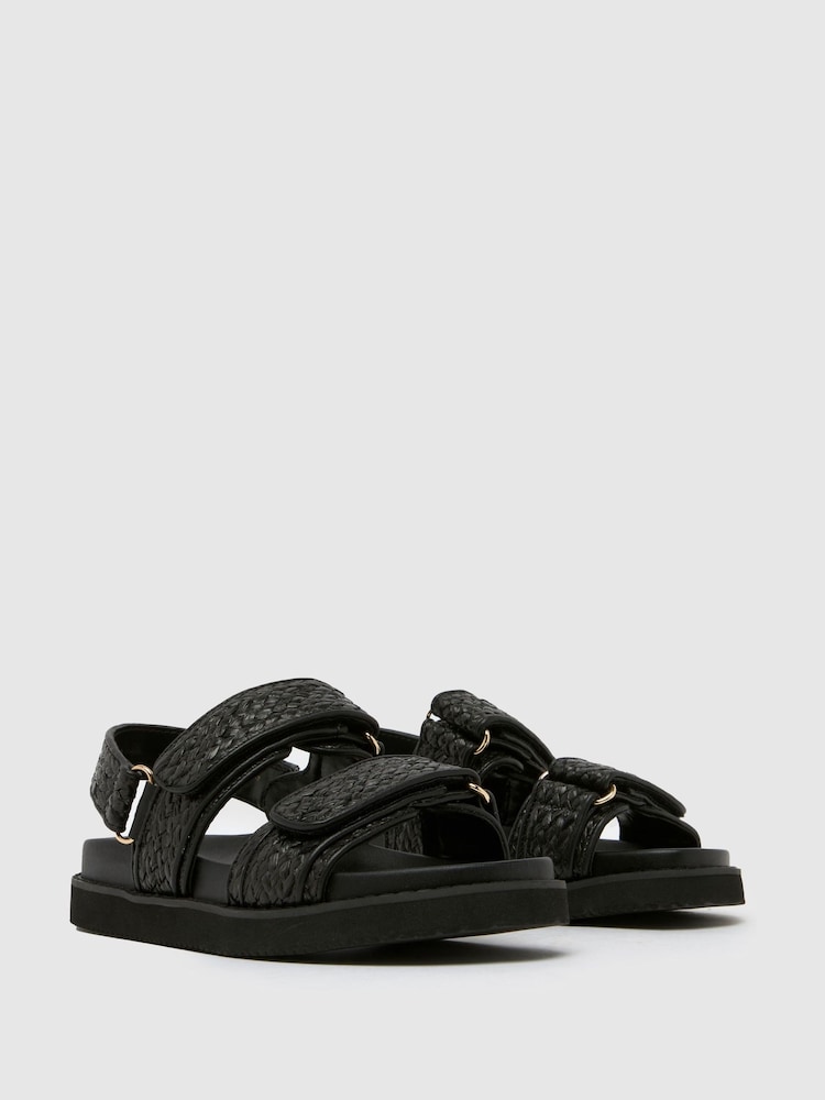 Schuh Tiesha Footbed Black Sandals - Image 2 of 4